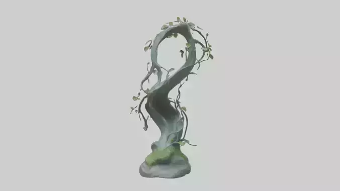 Flowing Nature statue model Low-poly 3D model