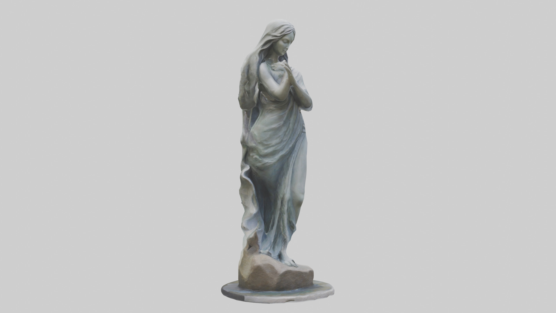 Flowing Riverstone statue model Low-poly 3D model_16