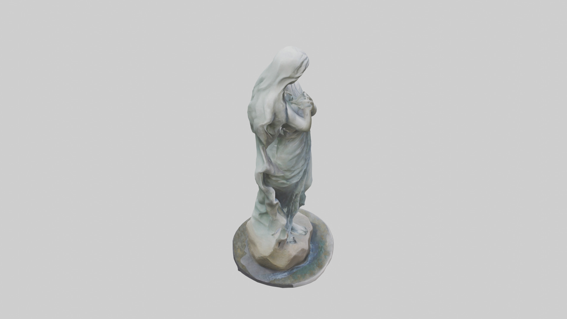 Flowing Riverstone statue model Low-poly 3D model_28