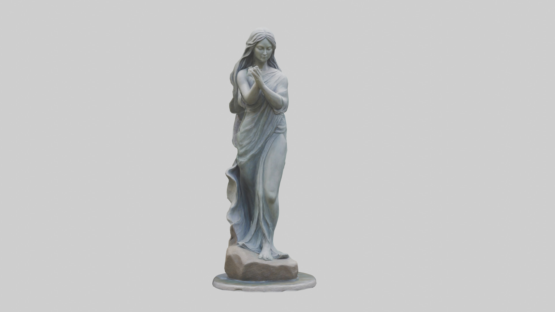 Flowing Riverstone statue model Low-poly 3D model_17
