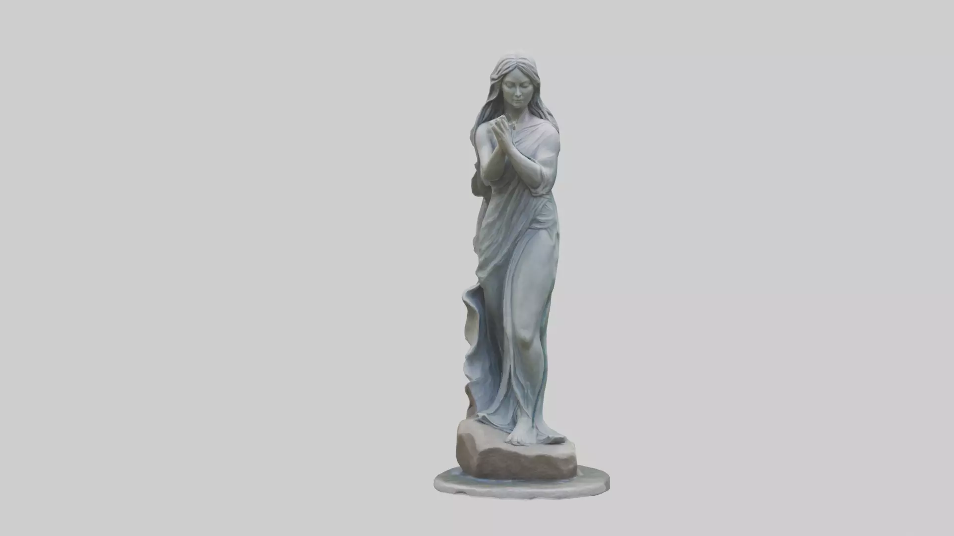 Flowing Riverstone statue model Low-poly 3D model_0