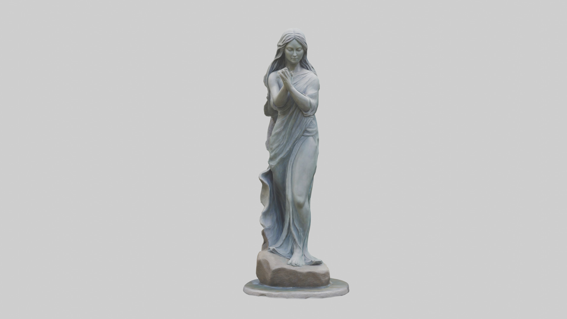 Flowing Riverstone statue model Low-poly 3D model_13