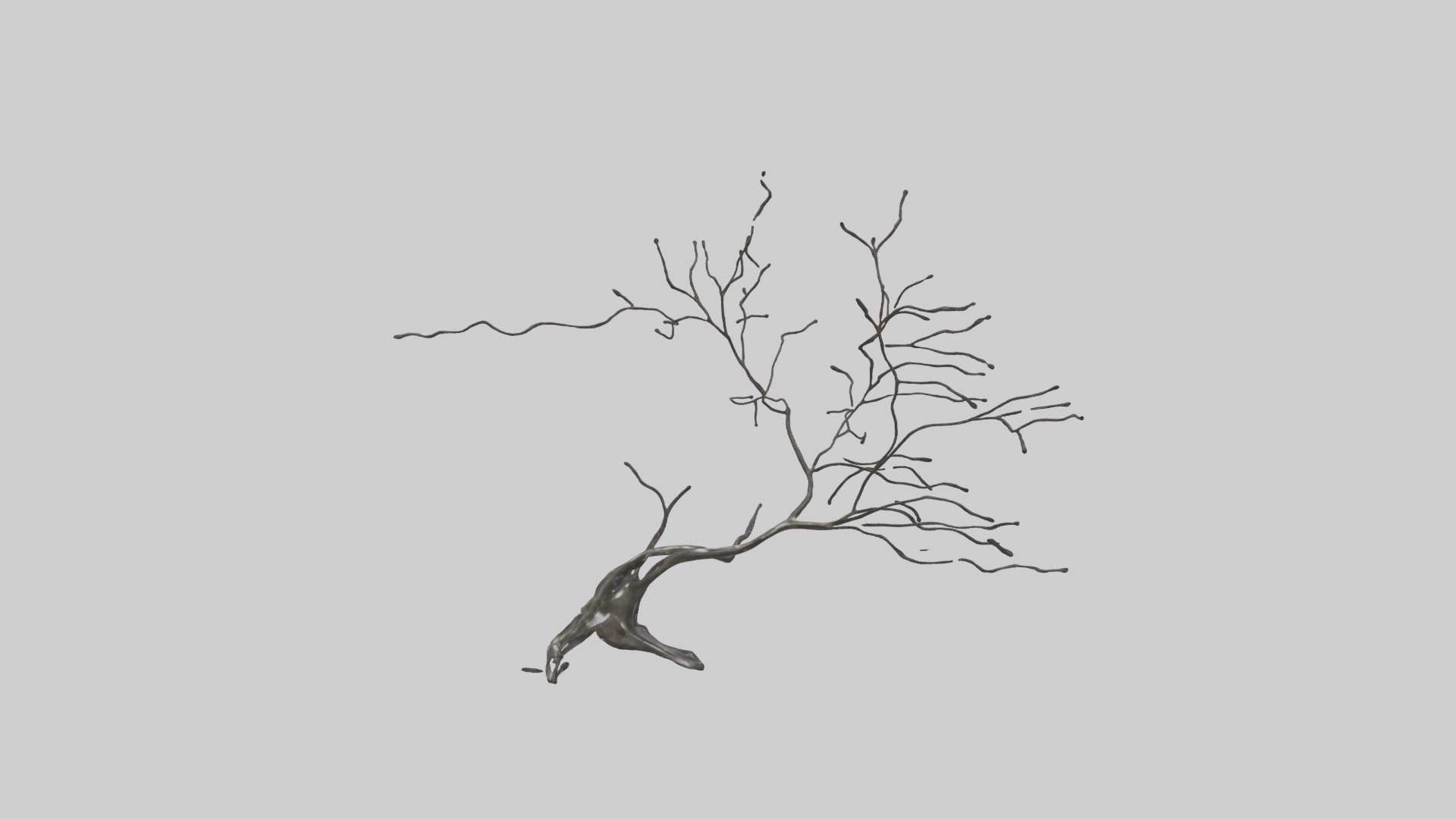 Fluid Branch Sculpture model Low-poly 3D model_9