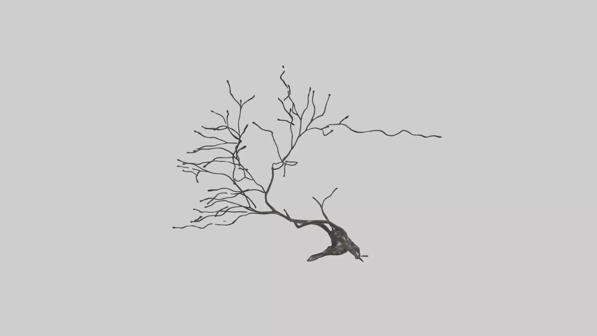 Fluid Branch Sculpture model Low-poly 3D model_0