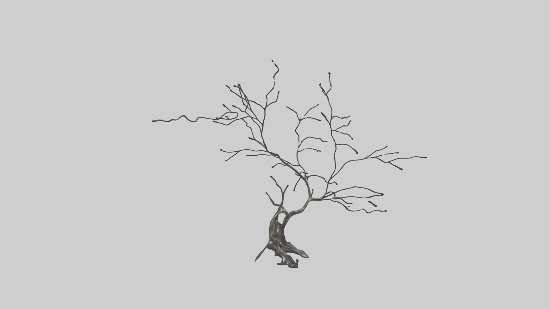 Fluid Branch Sculpture model Low-poly 3D model_7