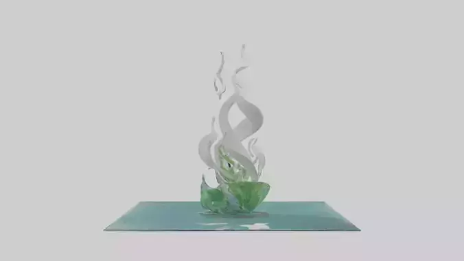 Fluid Water Plant Sculpture model Low-poly 3D model