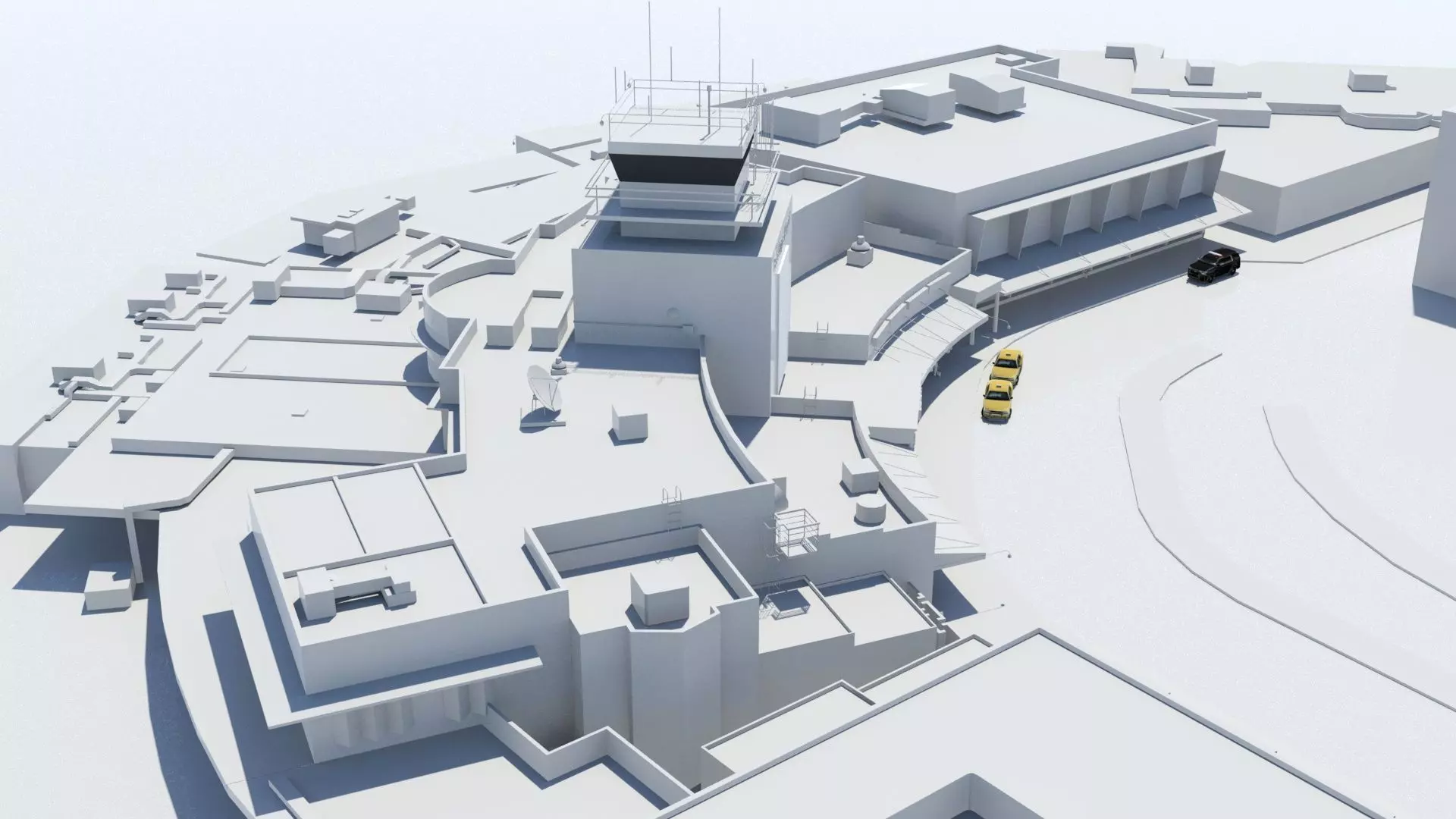 BUR Burbank Bob Hope Old Terminal A Model Low-poly 3D model_0