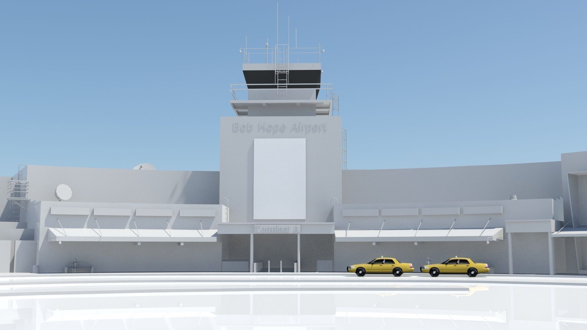 BUR Burbank Bob Hope Old Terminal A Model Low-poly 3D model_2