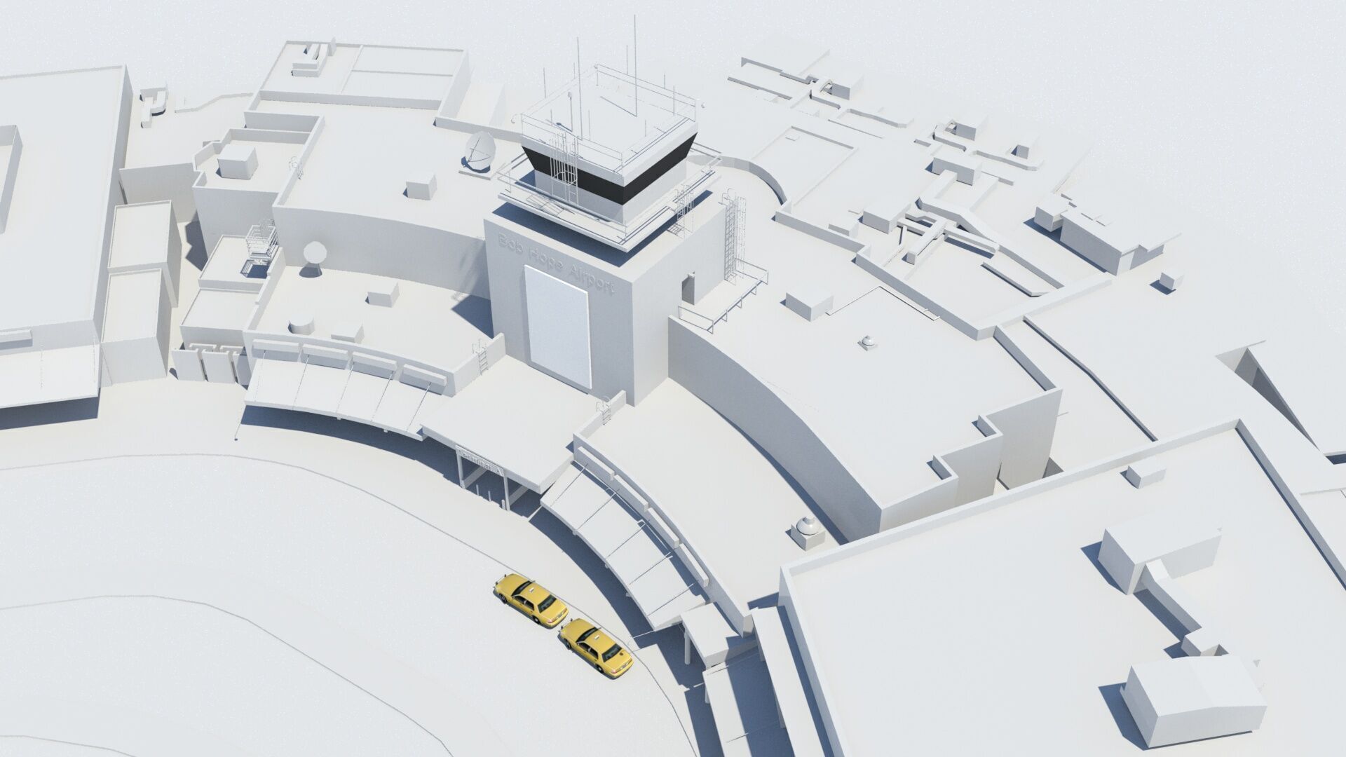 BUR Burbank Bob Hope Old Terminal A Model Low-poly 3D model_4