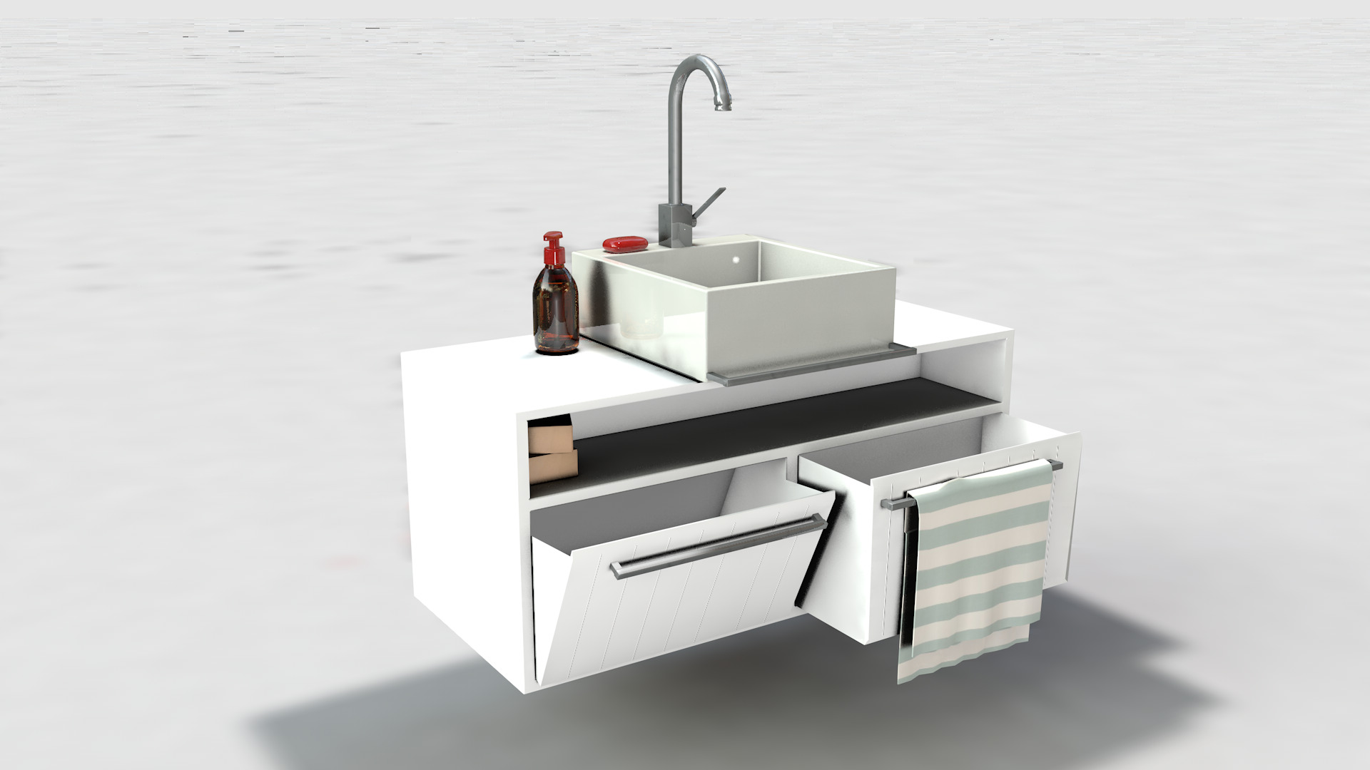 Bathroom Sink and Cabinet 3D model_4