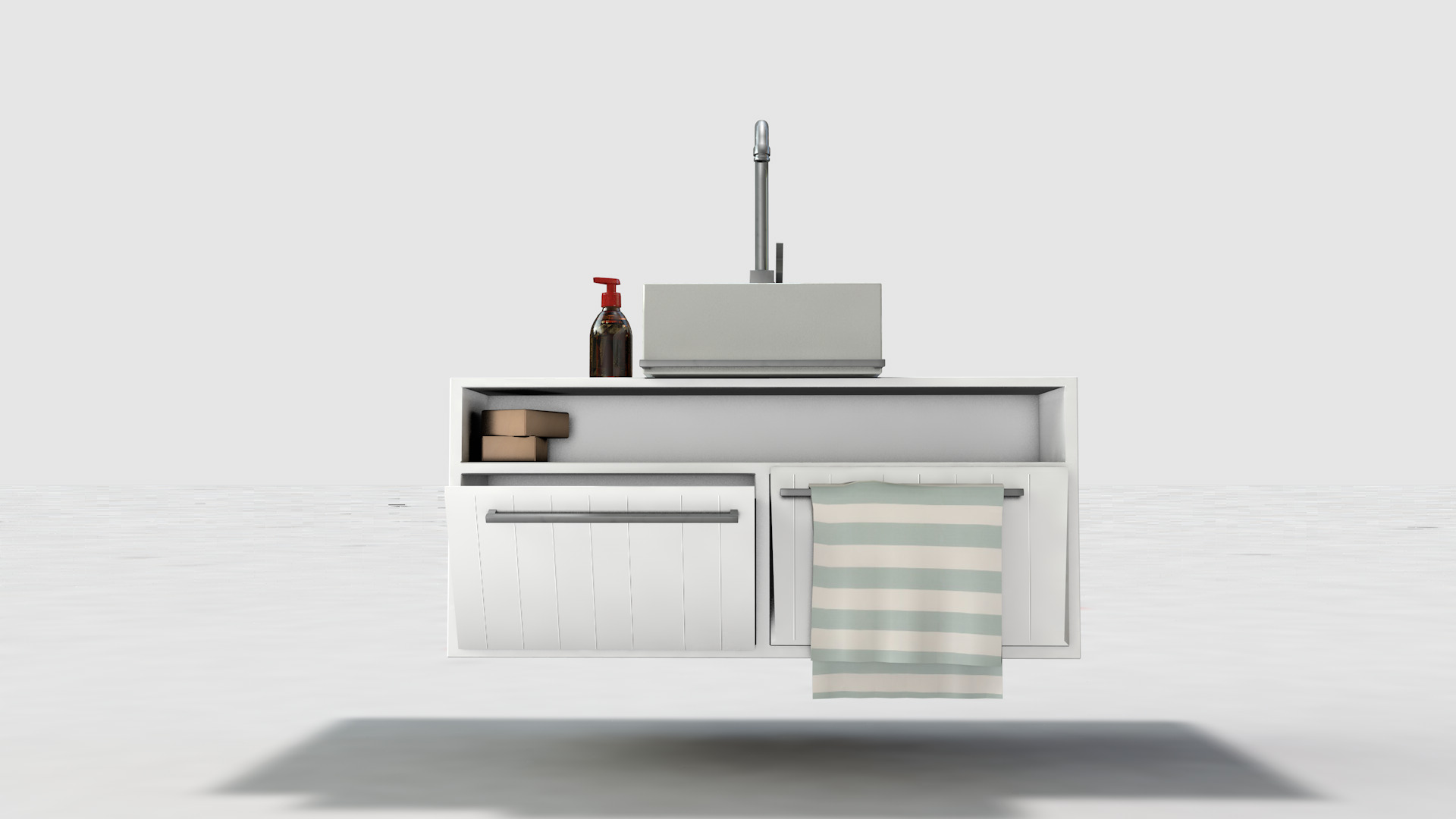 Bathroom Sink and Cabinet 3D model_1