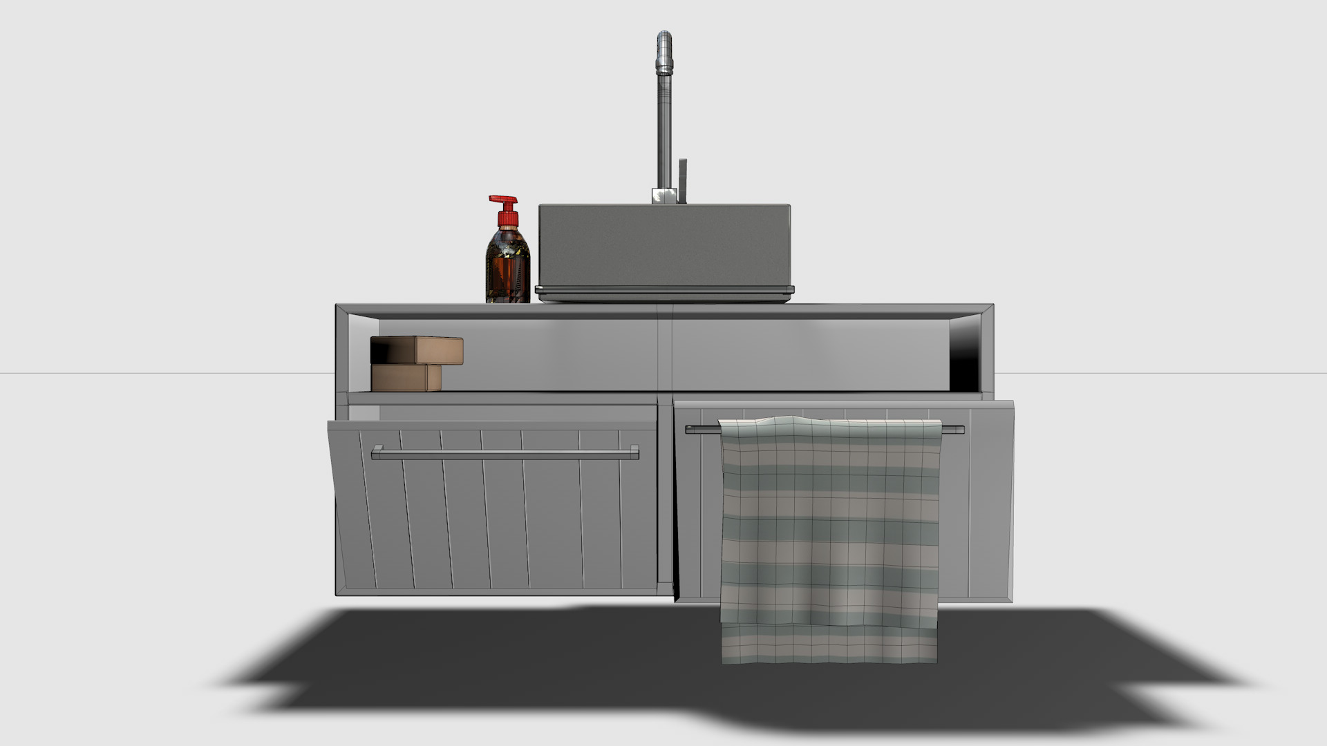 Bathroom Sink and Cabinet 3D model_5