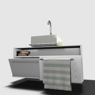 Bathroom Sink and Cabinet 3D model_7