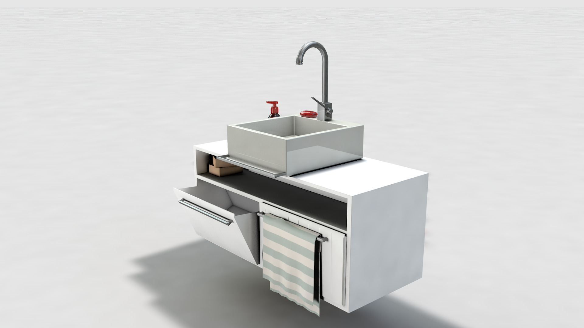 Bathroom Sink and Cabinet 3D model_2