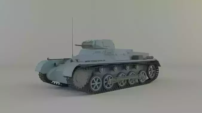 Pz Kpfw I Ausf B military tank 3D model