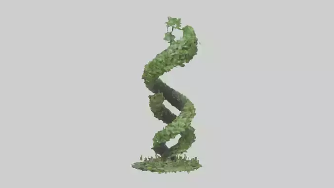 Foliage Spiral Statue model Low-poly 3D model