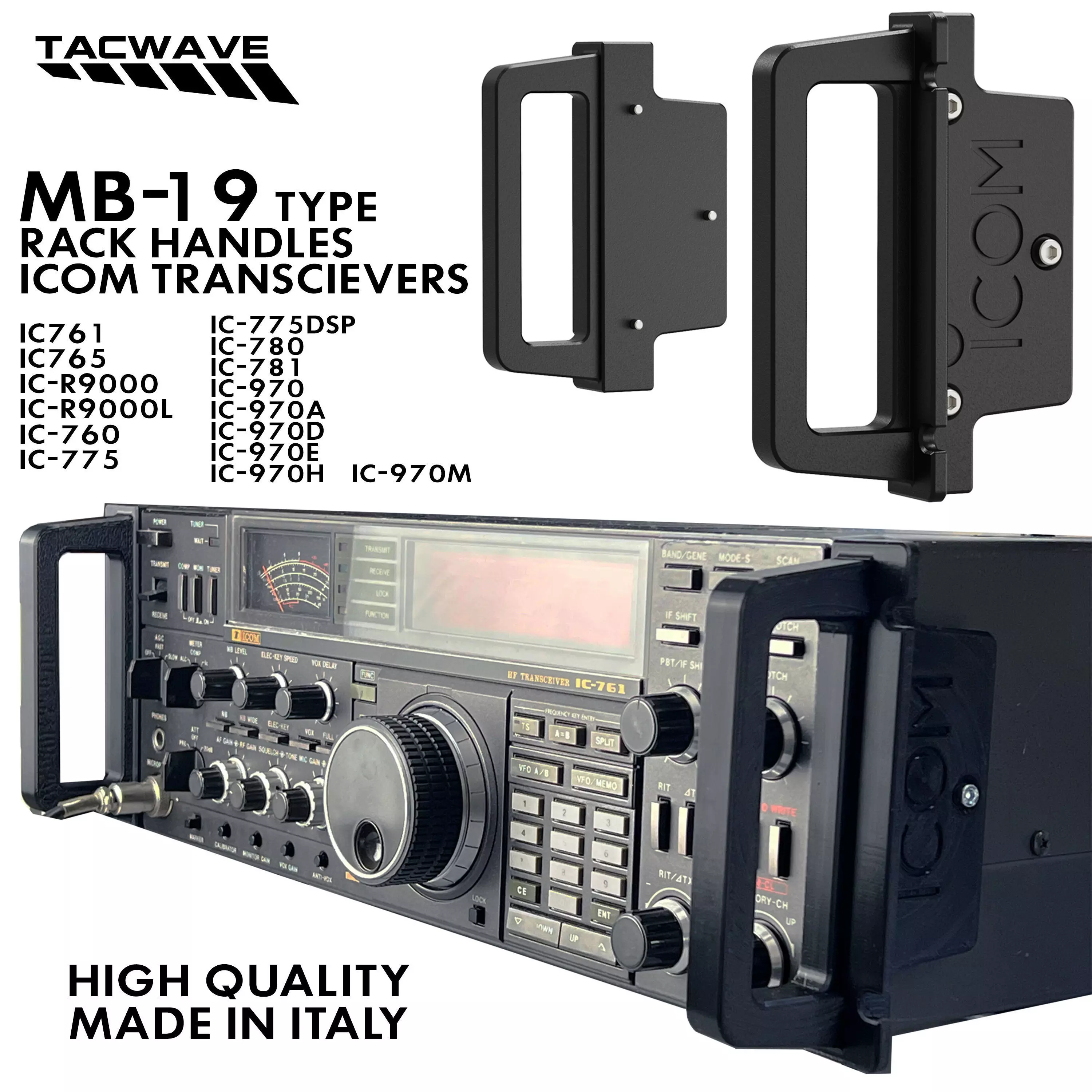 Icom Type MB-19 Rack Handles Compatible Accurate Design 3D print model_0
