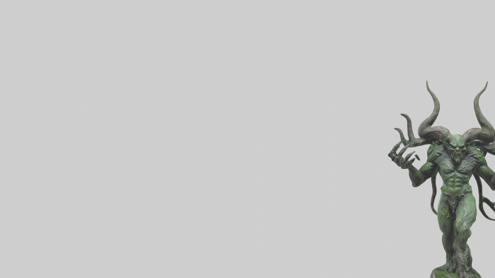 Forest Demon statue model Low-poly 3D model_21