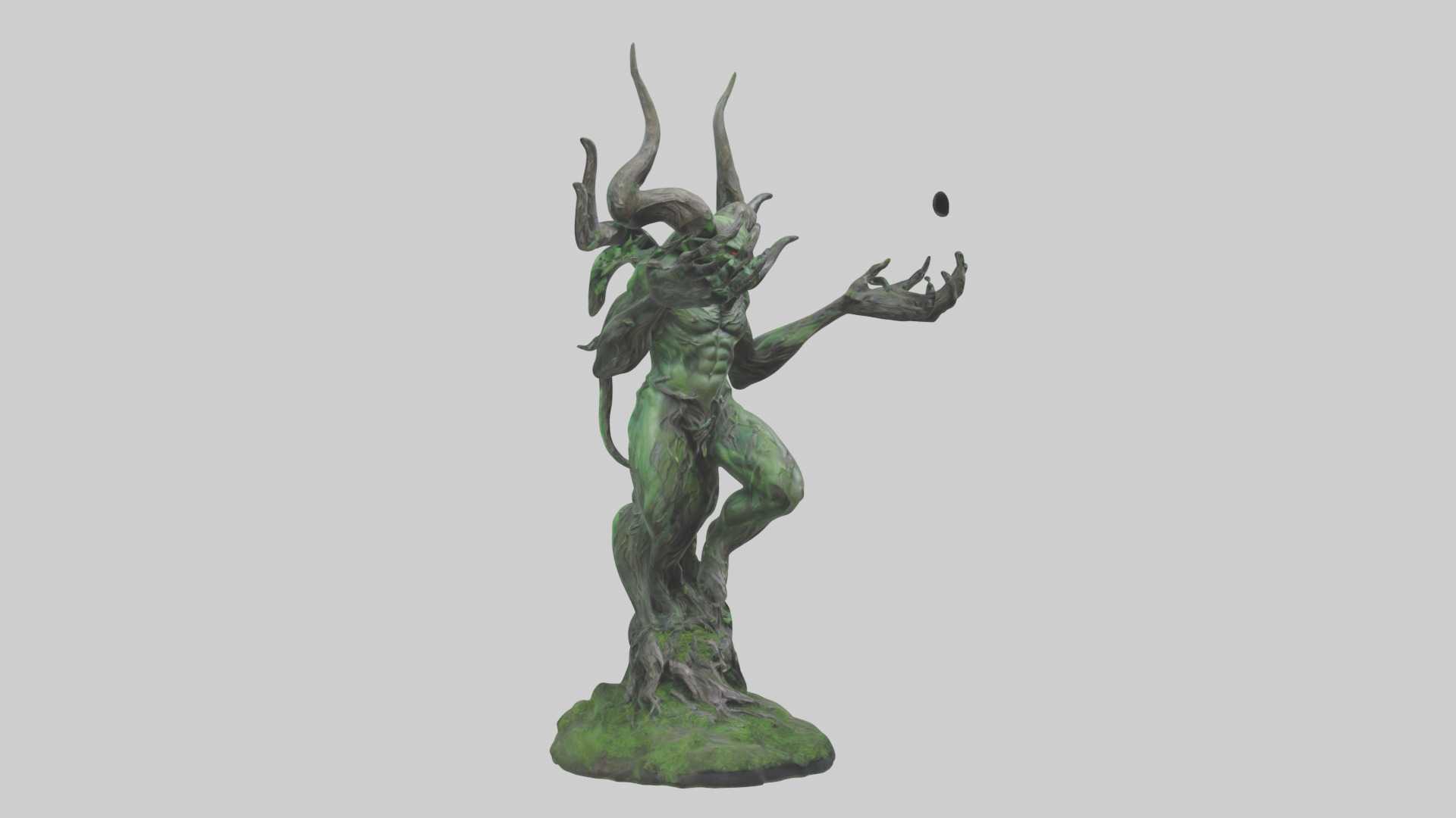 Forest Demon statue model Low-poly 3D model_1