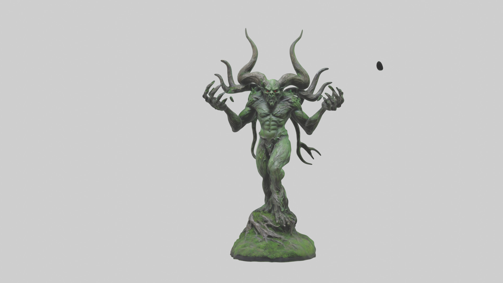 Forest Demon statue model Low-poly 3D model_3