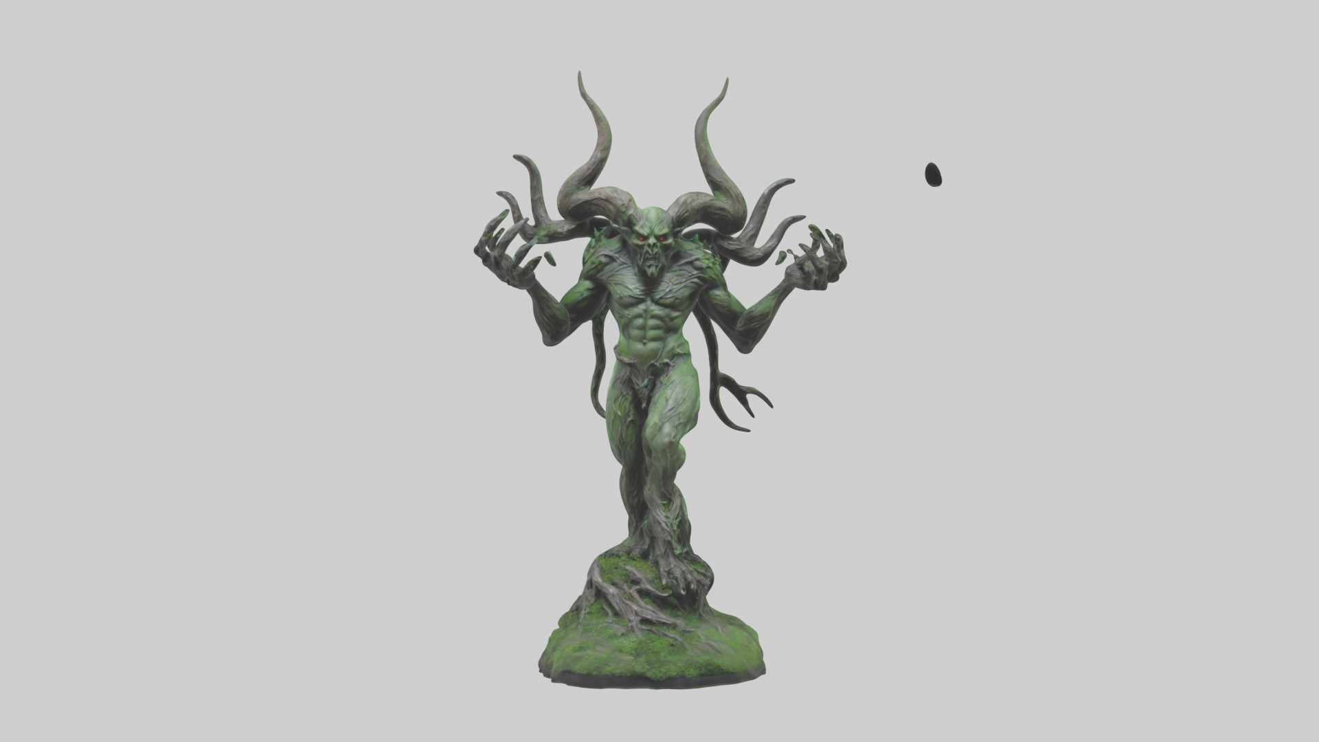 Forest Demon statue model Low-poly 3D model_2