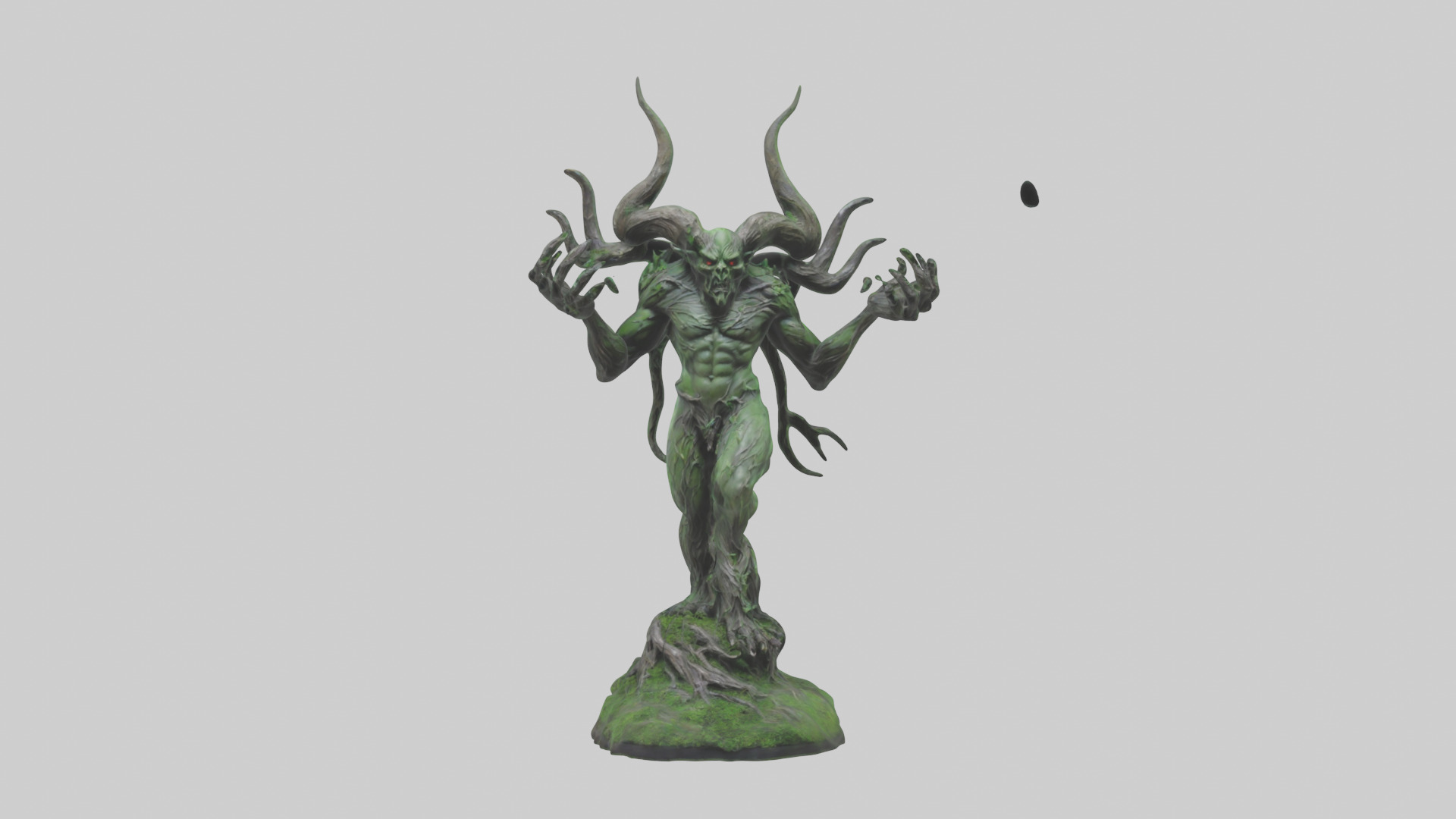 Forest Demon statue model Low-poly 3D model_13