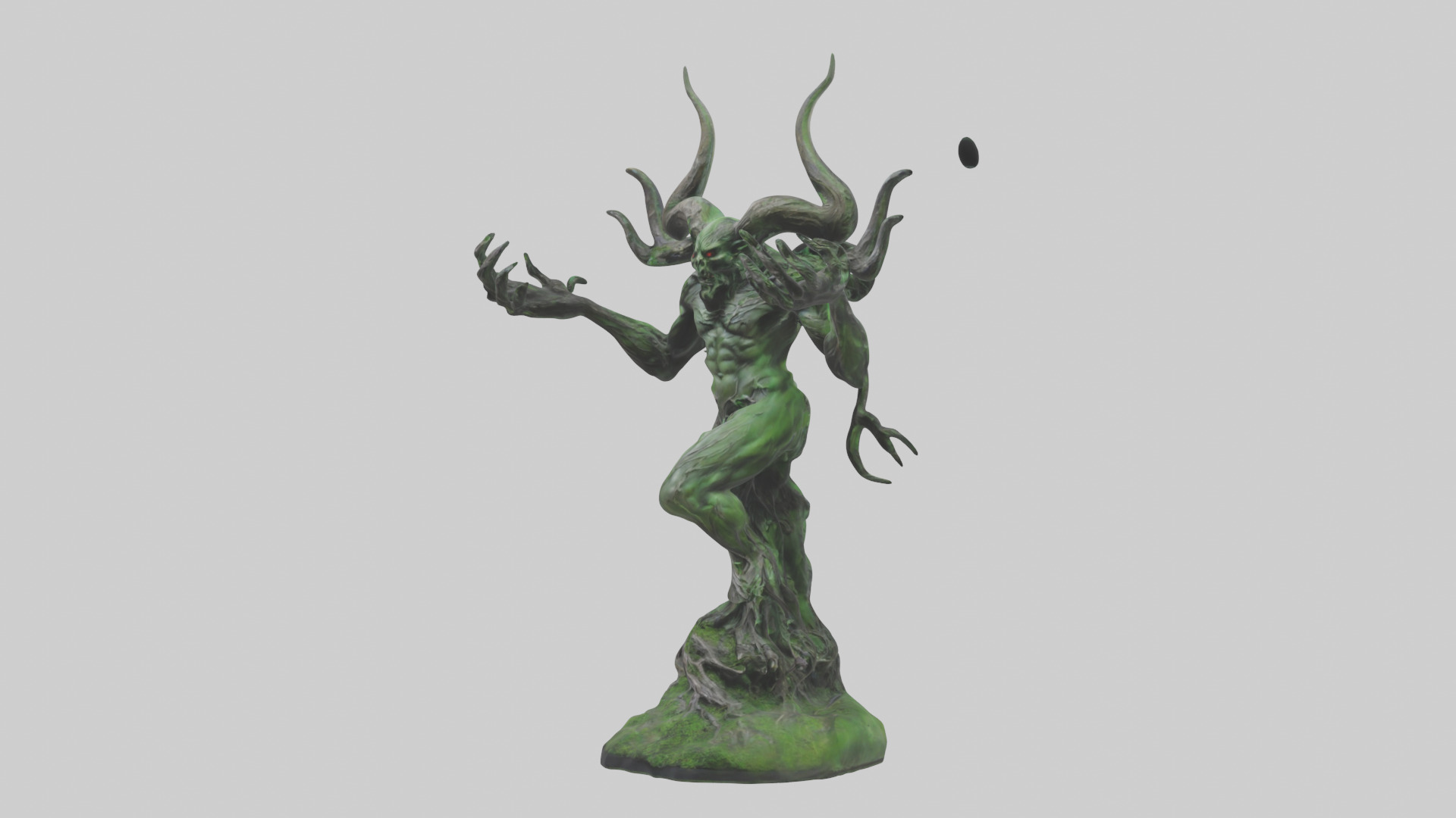 Forest Demon statue model Low-poly 3D model_14