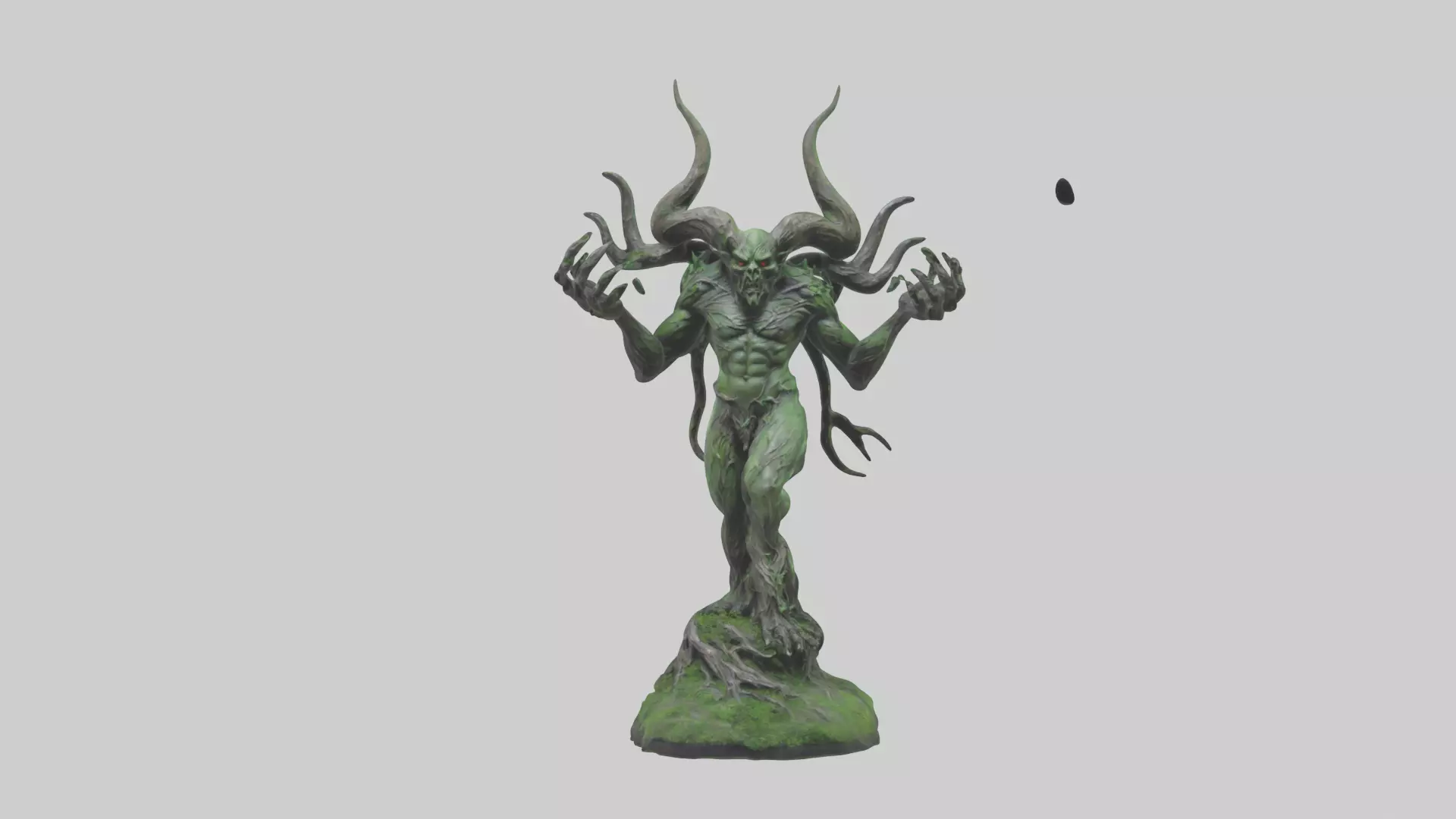 Forest Demon statue model Low-poly 3D model_0