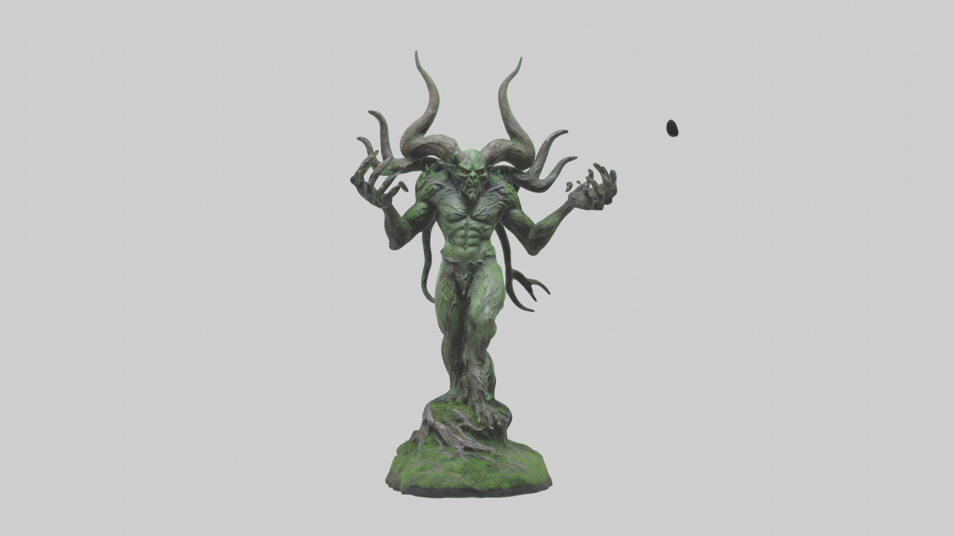 Forest Demon statue model Low-poly 3D model_19