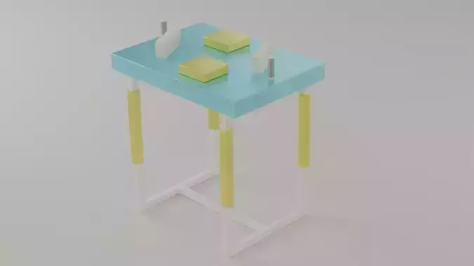 BLUE AND YELLOW Arm Wrestling Table 3D Model Blender 3D model
