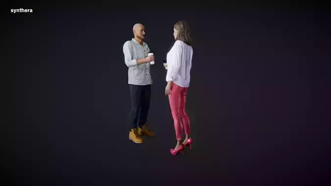 Actors Coffee And Chat 3D model