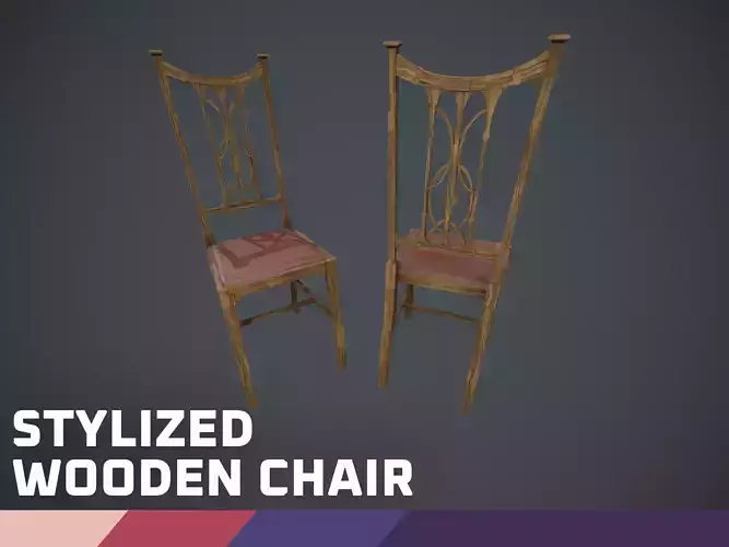 Stylized Wooden Chair 