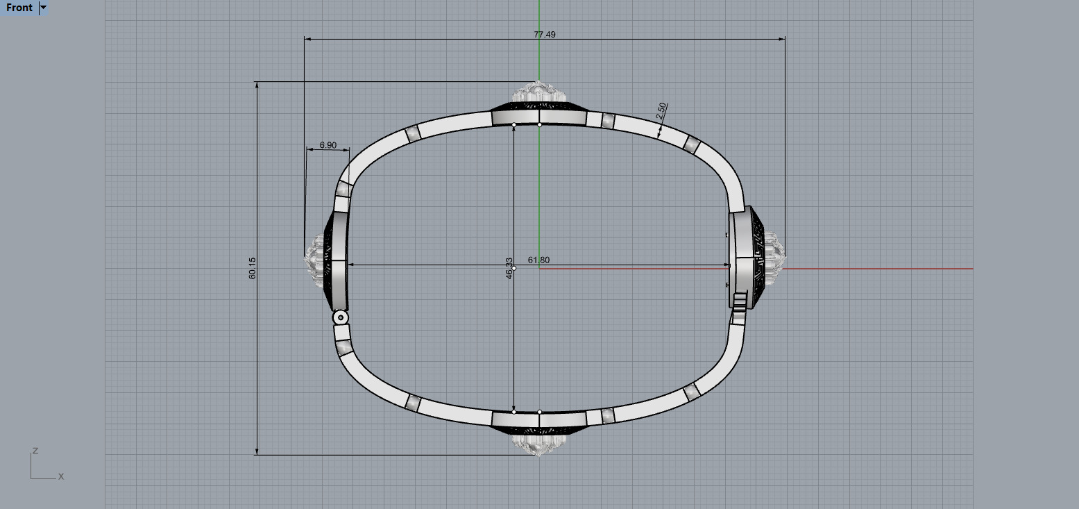 Vrsac Bracelet 185 Size N166 3D print model_6