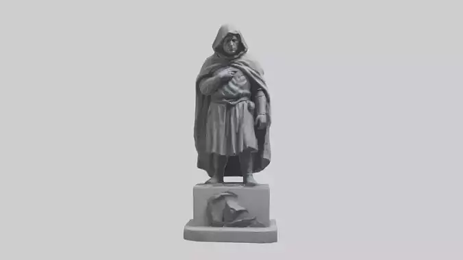 Forlorn Hero statue model Low-poly 3D model