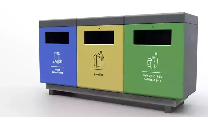 Metal Street Trash Bin 4K PBR Game Ready UV Unwrapped vol 06