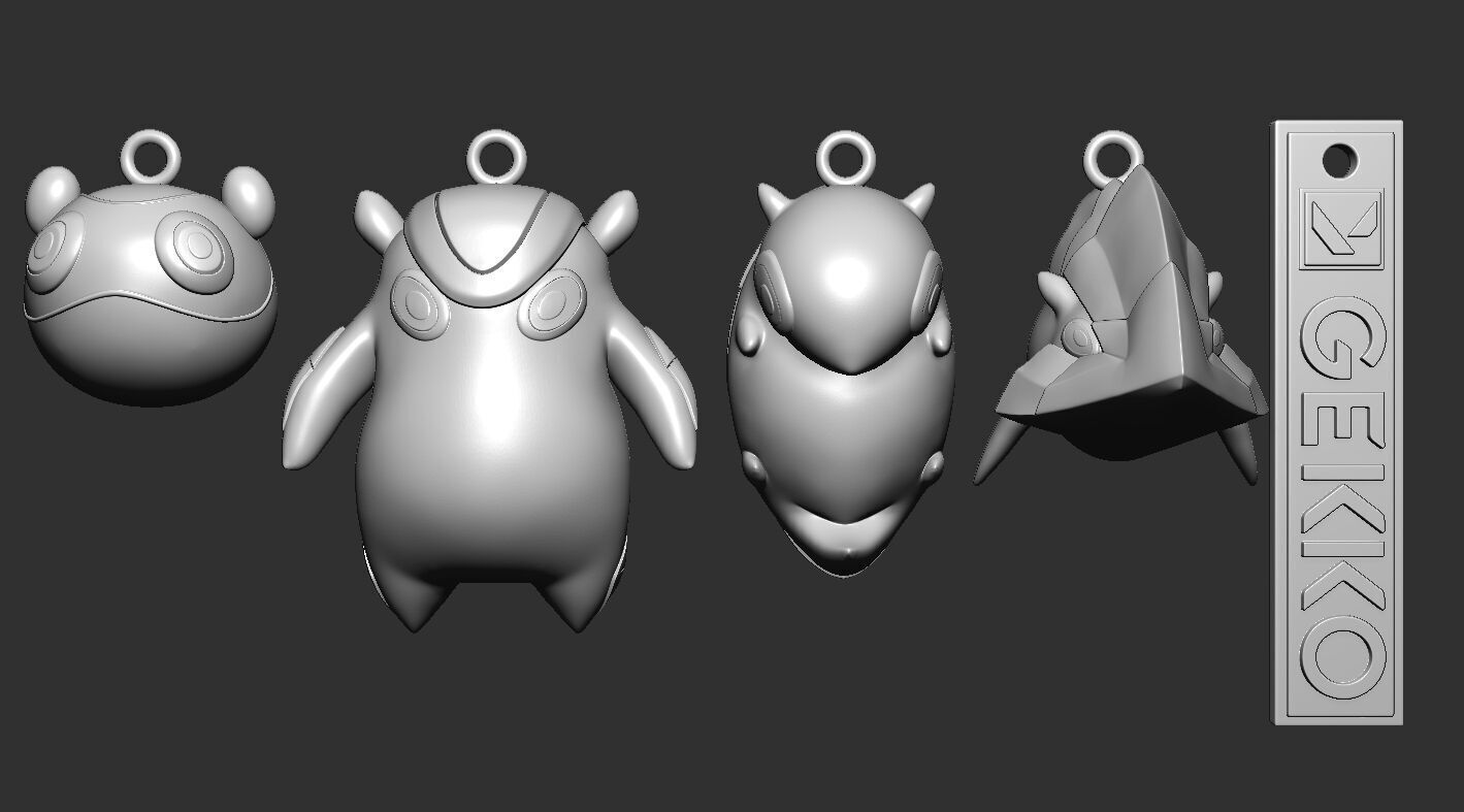 Gekko Abilities Wingman Dizzy MoshPit Trash Keychain - Valorant 3D print model_3