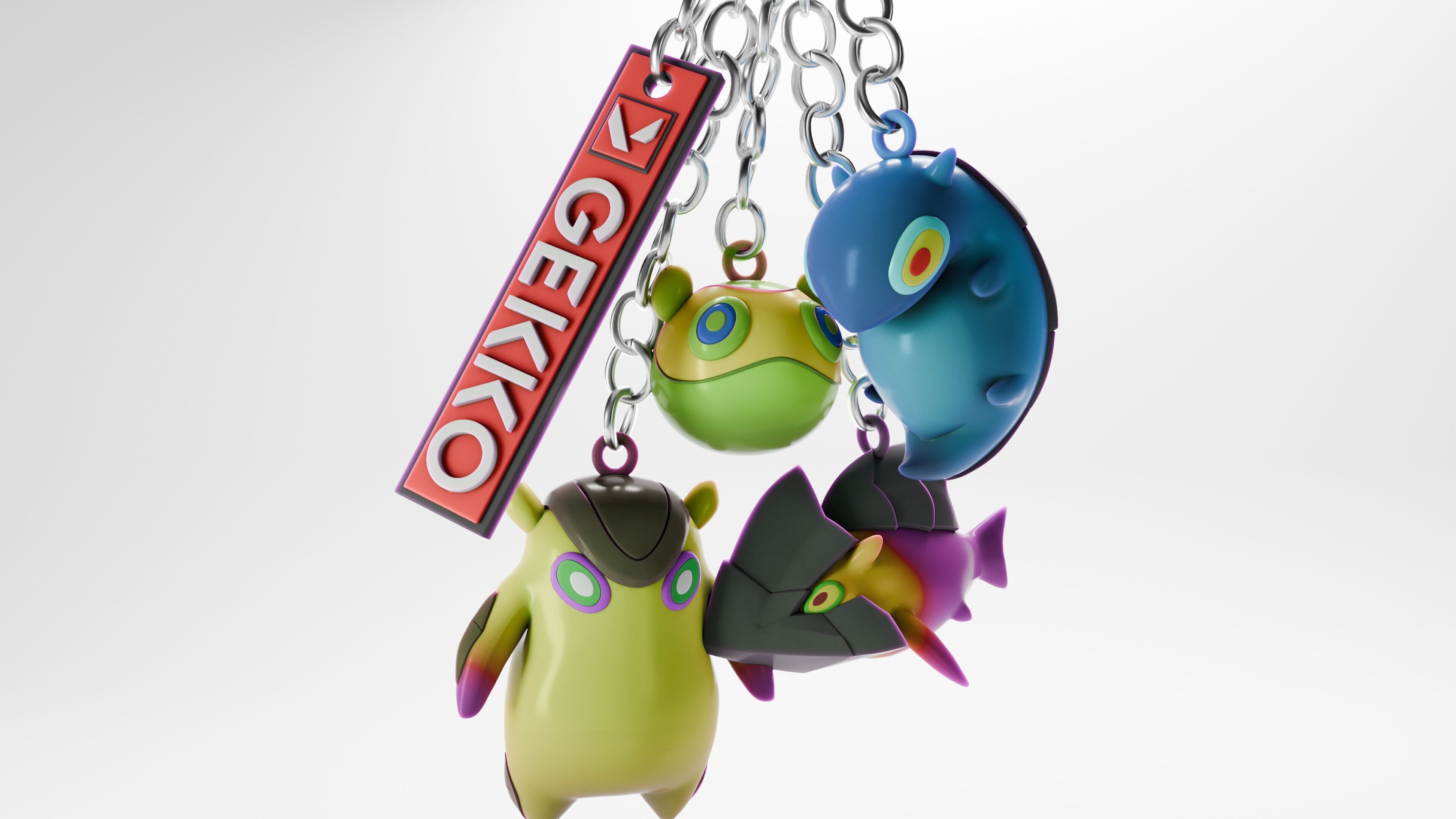 Gekko Abilities Wingman Dizzy MoshPit Trash Keychain - Valorant 3D print model_1