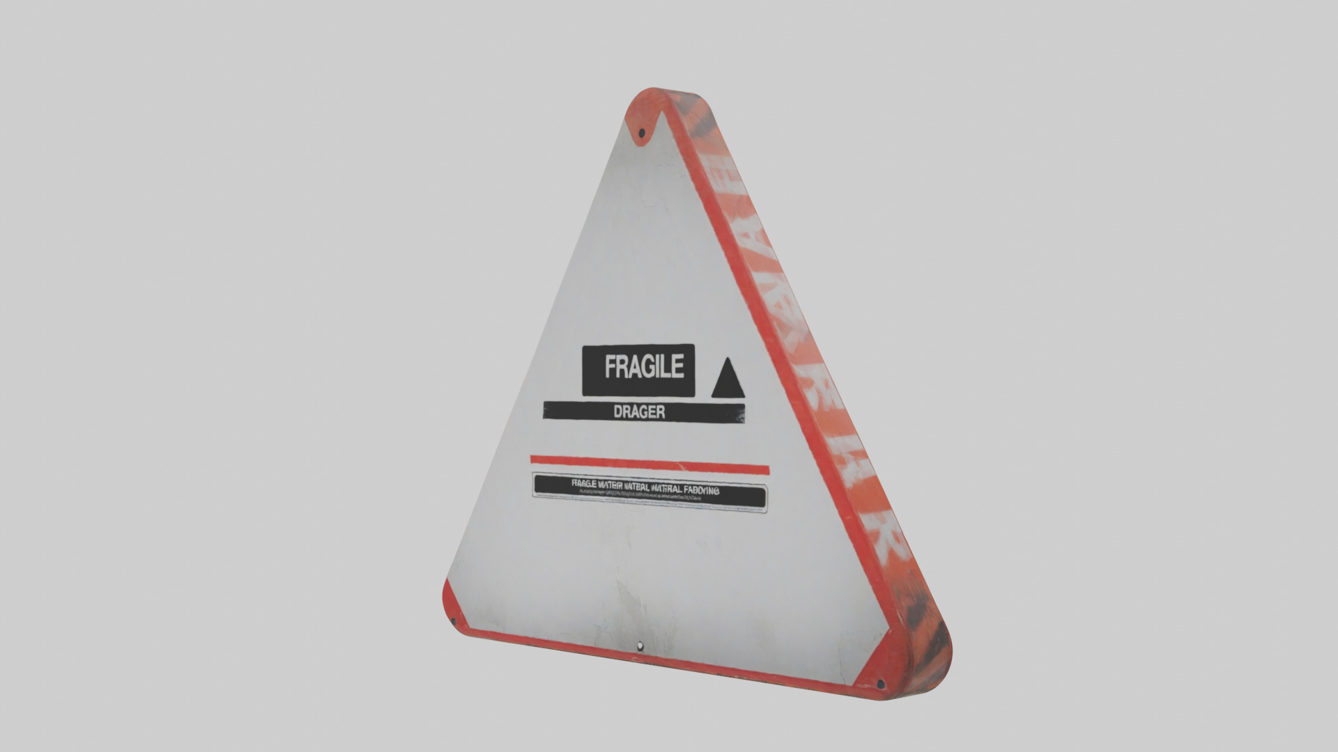 Fragile Material Handling Danger Sign model Low-poly 3D model_8