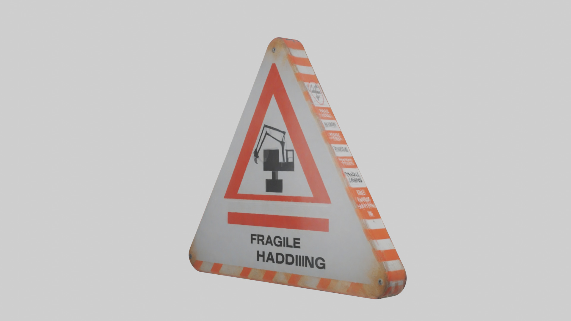 Fragile Material Handling Danger Sign model Low-poly 3D model_2