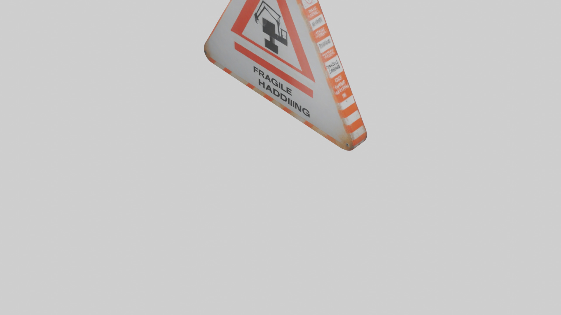 Fragile Material Handling Danger Sign model Low-poly 3D model_4
