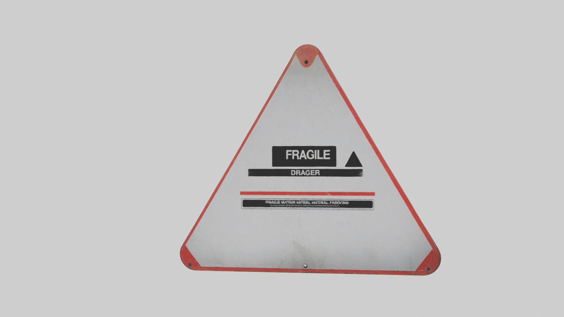 Fragile Material Handling Danger Sign model Low-poly 3D model_15