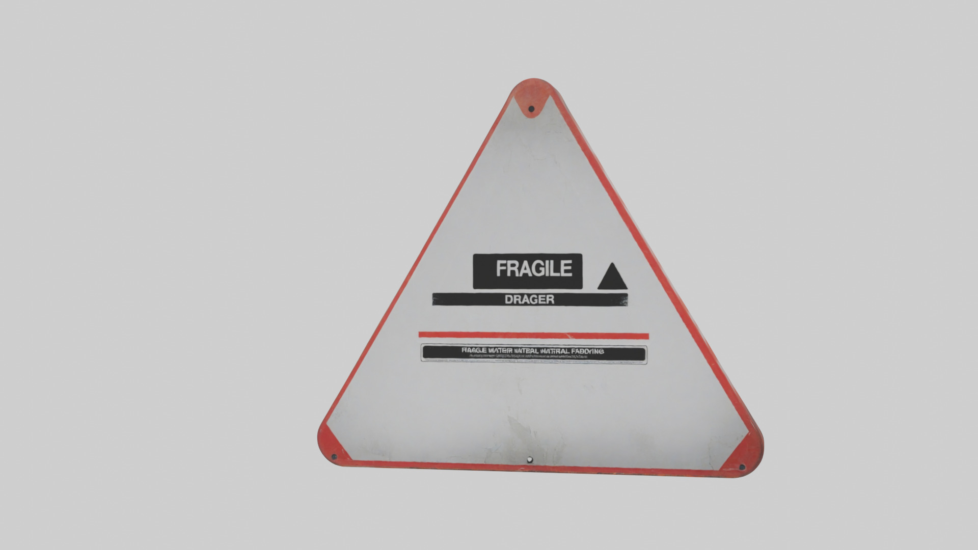 Fragile Material Handling Danger Sign model Low-poly 3D model_13