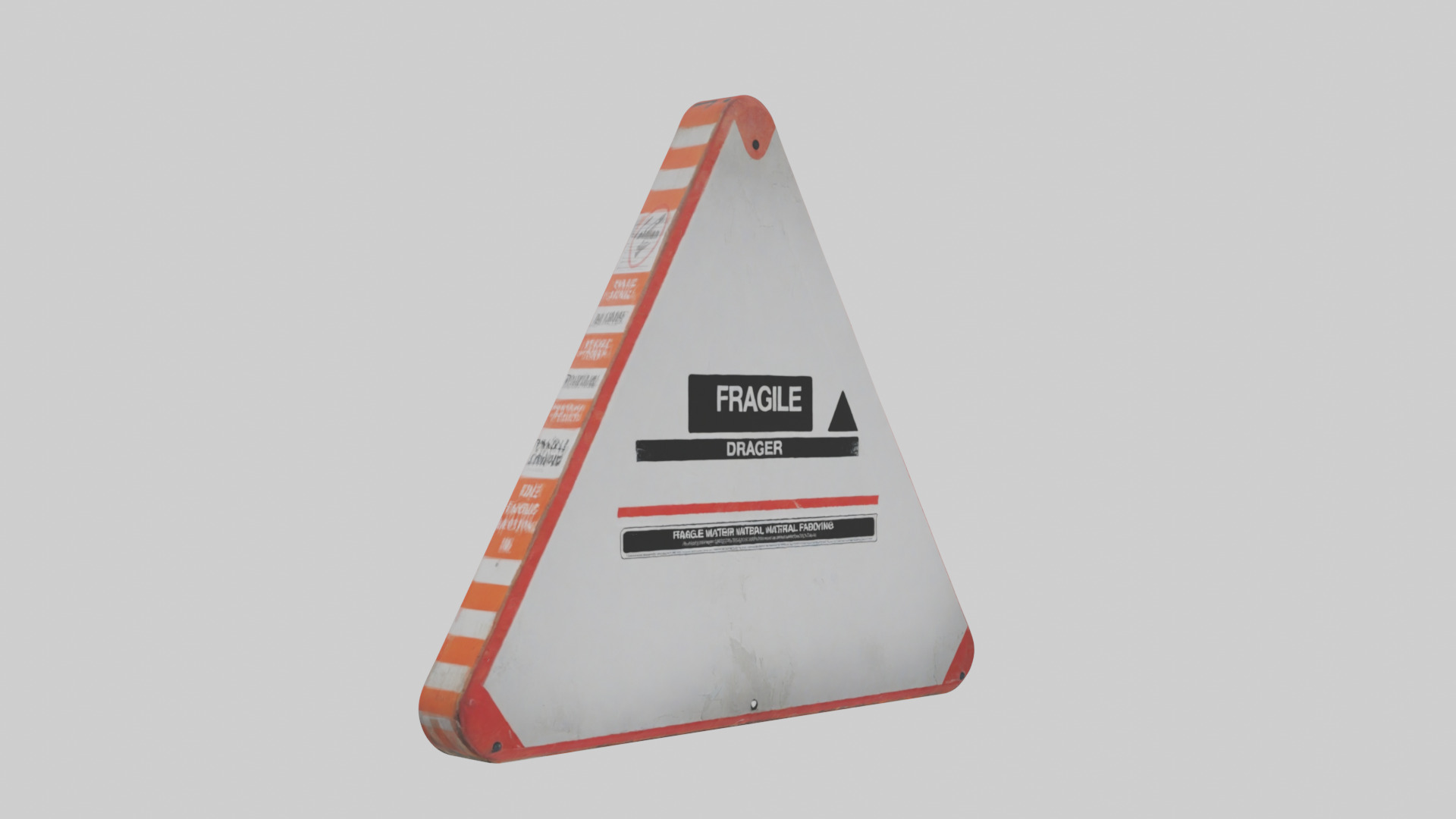 Fragile Material Handling Danger Sign model Low-poly 3D model_16
