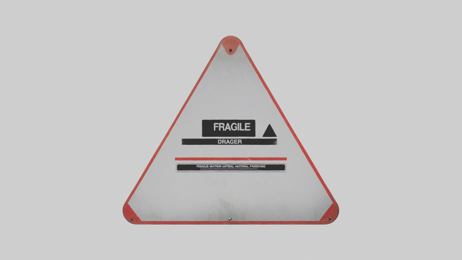 Fragile Material Handling Danger Sign model Low-poly 3D model_9