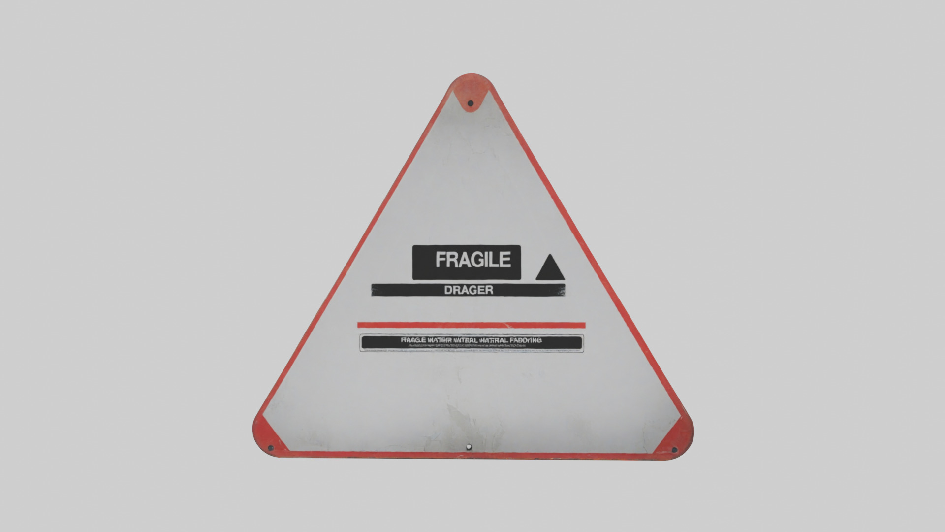 Fragile Material Handling Danger Sign model Low-poly 3D model_14