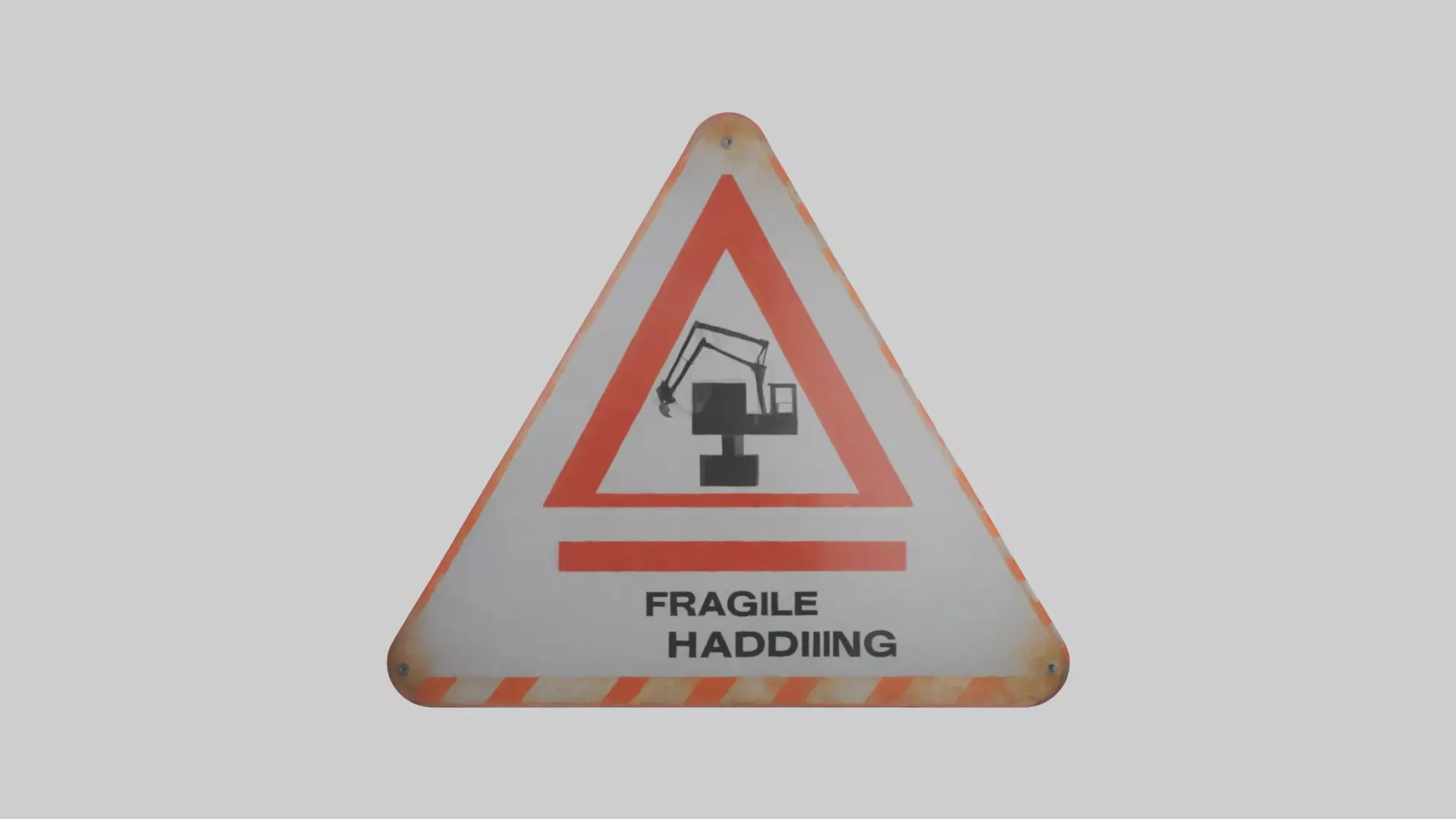 Fragile Material Handling Danger Sign model Low-poly 3D model_0