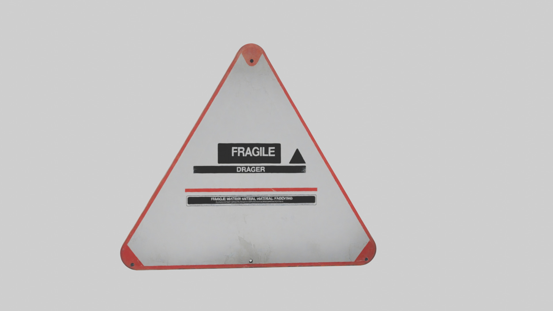 Fragile Material Handling Danger Sign model Low-poly 3D model_20