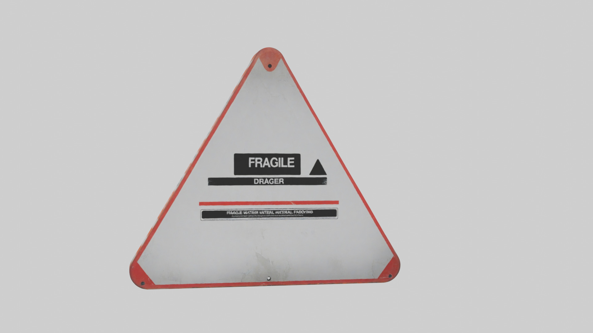 Fragile Material Handling Danger Sign model Low-poly 3D model_18