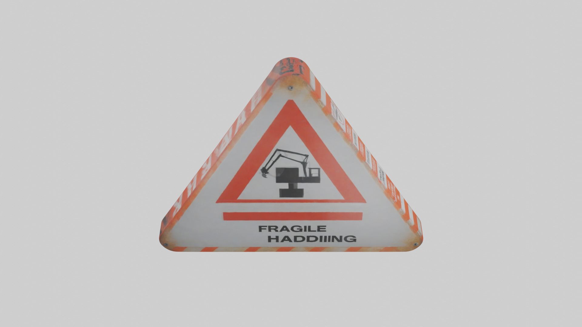 Fragile Material Handling Danger Sign model Low-poly 3D model_25