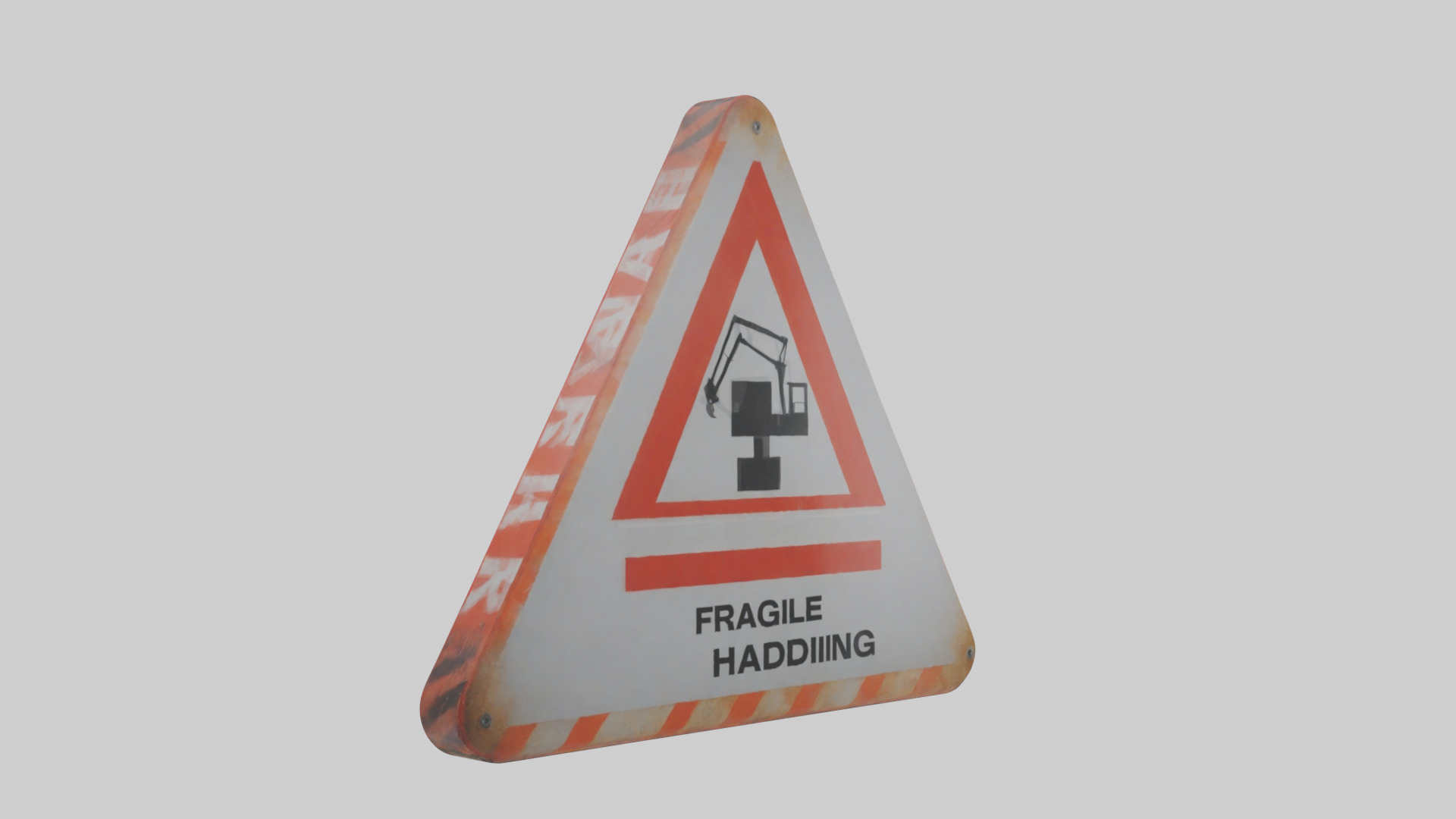 Fragile Material Handling Danger Sign model Low-poly 3D model_1
